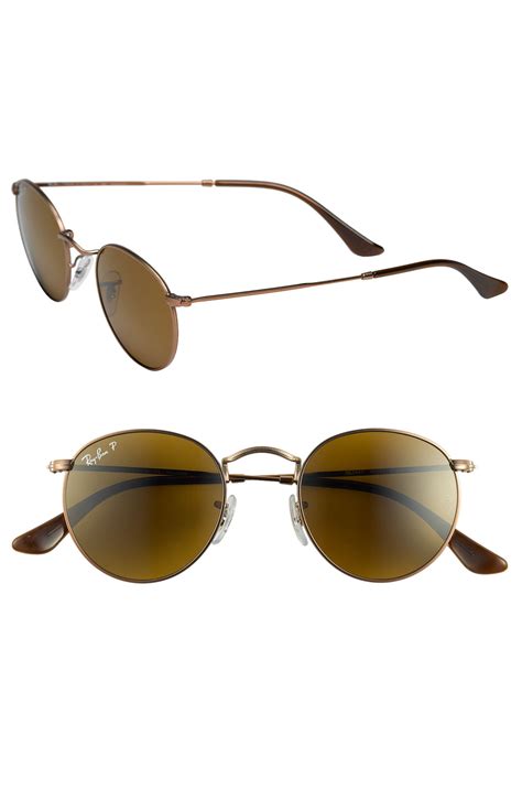 ray ban brown round sunglasses|ray ban brown polarized sunglasses.